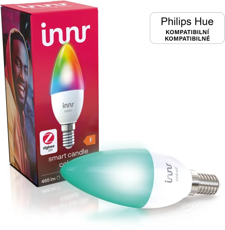 LED žiarovka Innr Chytrá LED žiarovka E14 Color, tvar sviece