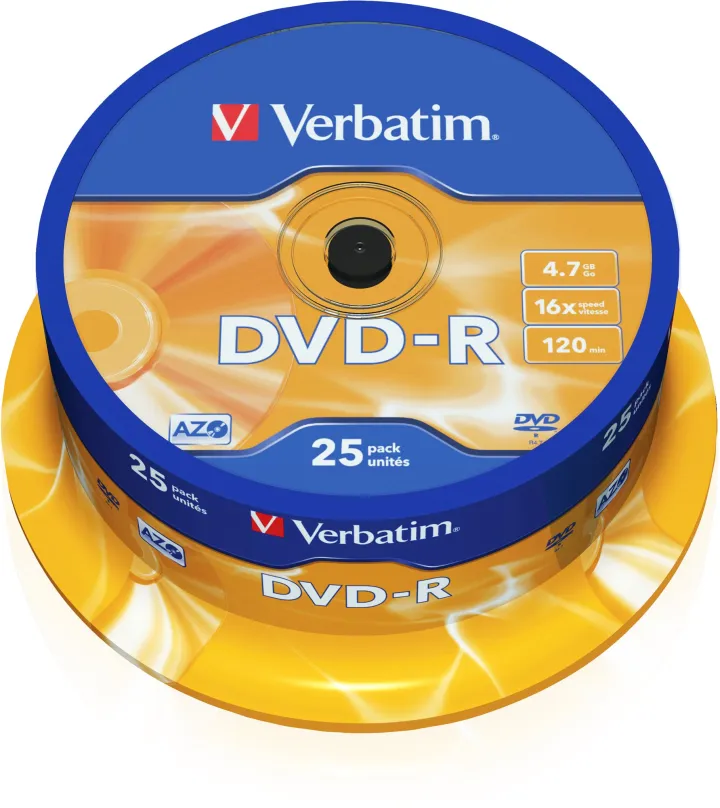 Médiá VERBATIM DVD-R AZO 4,7 GB, 16x, spindle 25 ks