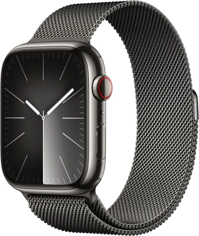 Chytré hodinky Apple Watch Series 9 45mm Cellular Grafitovo šedý nerez s grafitovo šedým milánskym ťahom