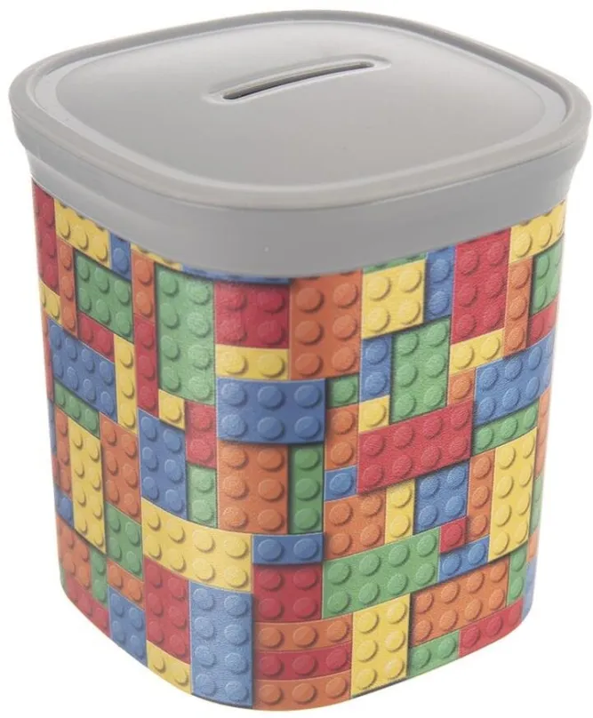 Pokladnička ORION Pokladnička UH Money puzzle - plast, s dekorom farebných kociek, s odňou