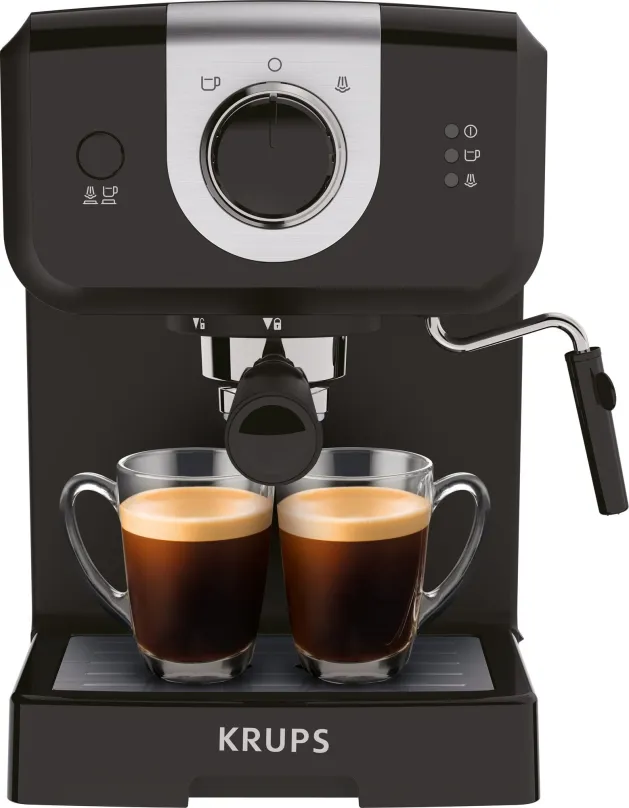 Pákový kávovar KRUPS XP320830 Opio Espresso, tlak 15 barov, hliníkový bojler