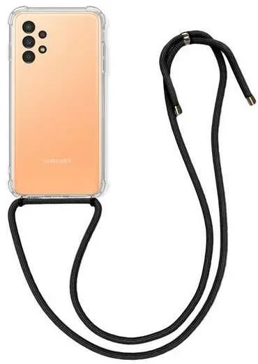 Kryt na mobil TopQ Kryt Samsung A13 silikón s čiernou šnúrkou priehľadný 72324