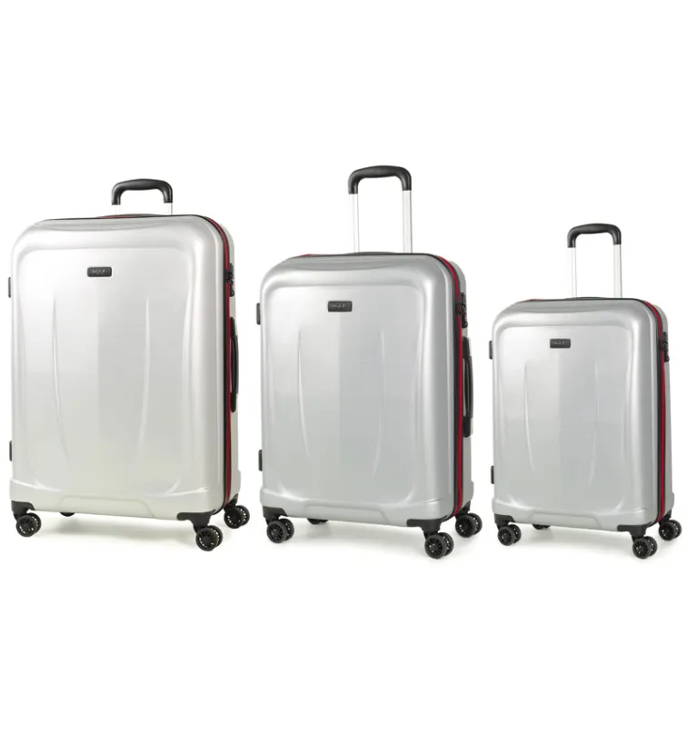 Sada cestovných kufrov ROCK TR-0165/3 ABS - strieborná
