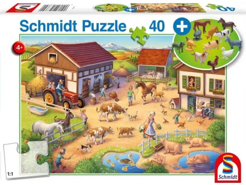Puzzle Puzzle Farma 40 dielikov + figúrky zvierat