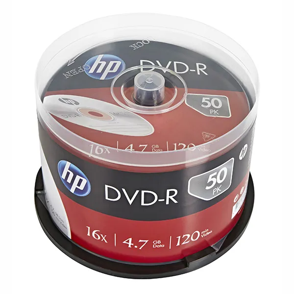 HP DVD-R, DME00025-3, 69316, 4.7GB, 16x, spindle, 50-pack, bez možnosti potlače, 12cm, pre archiváciu dát