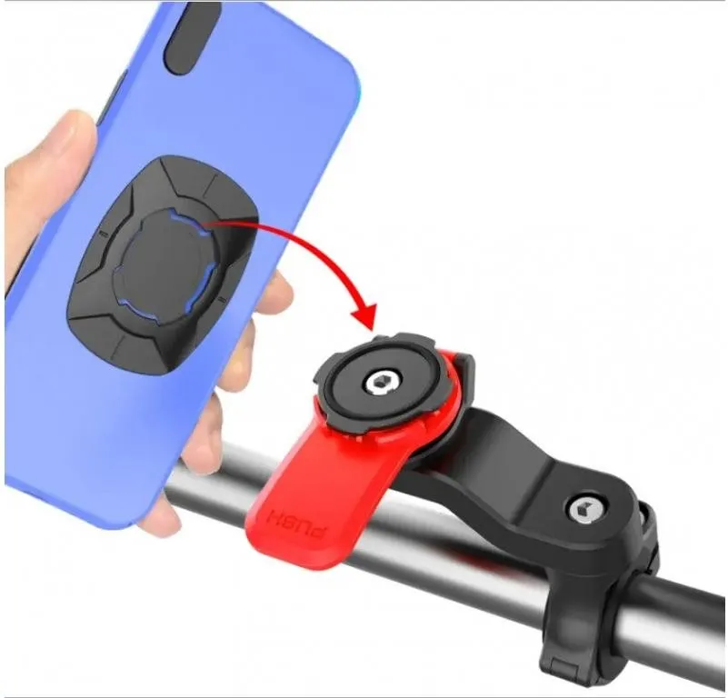 Držiak na mobilný telefón Click-1 držiak telefónu na bicykel alebo motocykel - červený