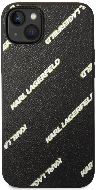 Kryt pre mobil Karl Lagerfeld PU Grained Leather Logomania Zadný Kryt pre iPhone 14 Plus Black