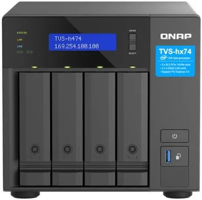 NAS QNAP TVS-h474-PT-8G, externý box pre 4x 2,5" a 3,5", SSD + HDD, CPU Intel Pe