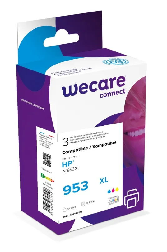 WECARE ARMOR ink sada kompatibilná s HP F6U16AE/F6U17AE/F6U18AE, CMY