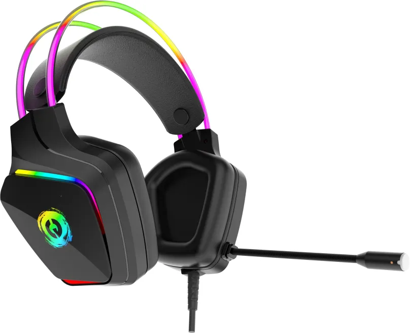 CANYON Herný headset Darkless GH-9A, LED, PC/PS4/Xbox, Deep bass, kábel 2m, USB + 2x3, 5F TRS jack + rozbočovač