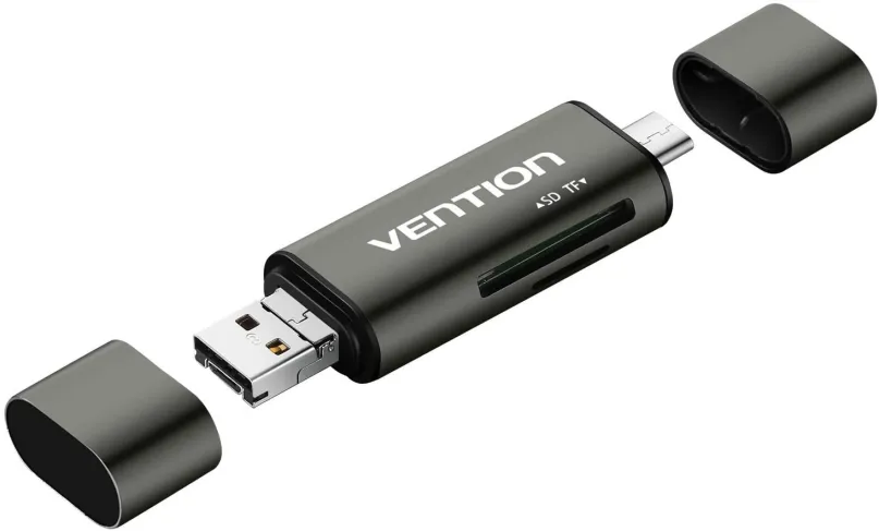 Čítačka kariet Vention USB3.0 Multi-function Card Reader Gray Metal Type