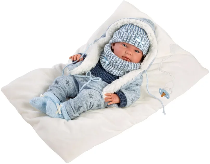 Bábika Llorens 73881 New Born Chlapček - realistická bábika bábätko s celovinylovým telom - 40 cm