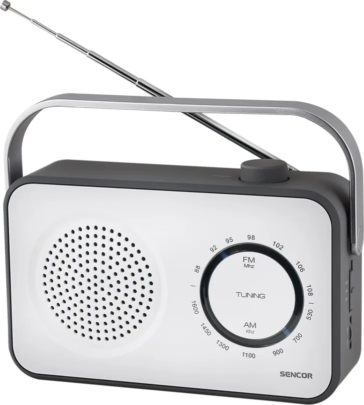 Rádio Sencor SRD 2100 W, klasické, prenosné, AM a FM tuner, výkon 4 W, výstup 3,5 mm Jack,