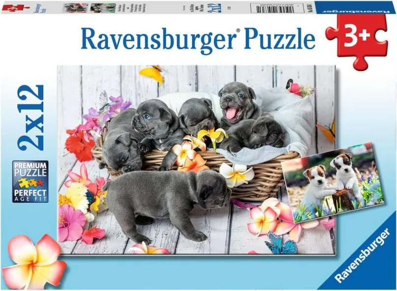 RAVENSBURGER Puzzle Roztomilé šteniatka 2x12 dielikov
