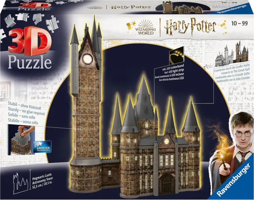 Puzzle Harry Potter: Rokfortský hrad - Astronomická veža (Nočná edícia) 540 dielikov