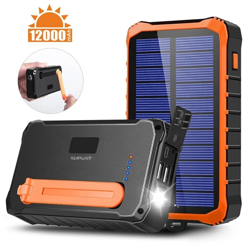 Powerbanka 4smart Solar Prepper 12000mAh, 12000 mAh - celkový výkon 10,5 W, 3 výstupy: 2x