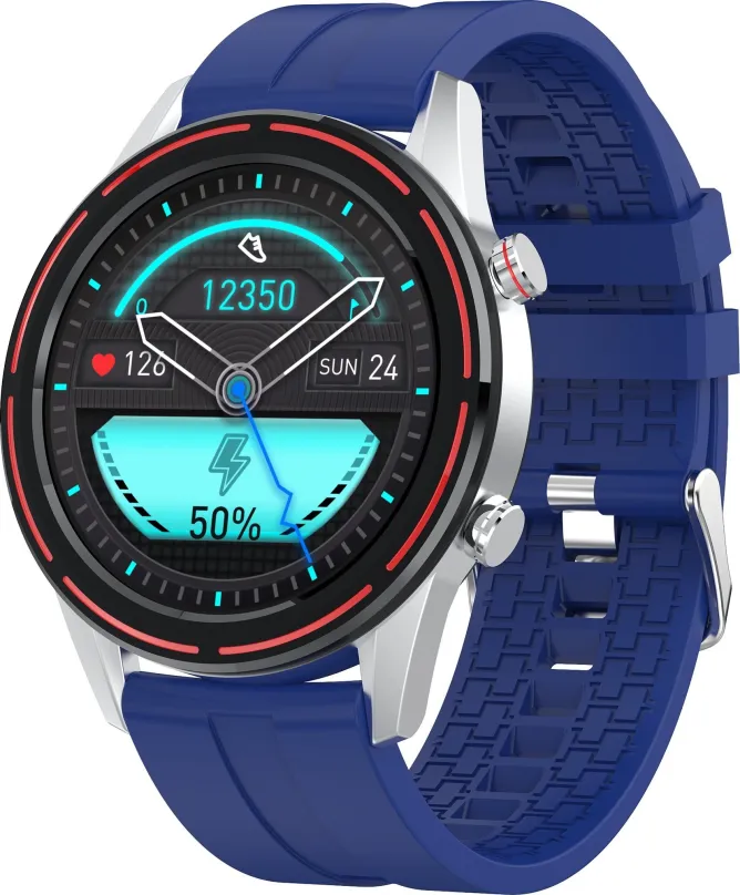 Chytré hodinky WowME Roundswitch strieborné/modré