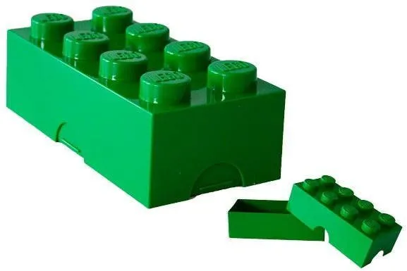 Desiatový box LEGO Box na desiatu 100 x 200 x 75 mm - tmavo zelený