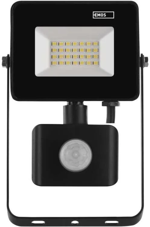 LED reflektor EMOS LED reflektor SIMPO s pohybovým čidlom, 20,5 W, čierny, neutrálna biela