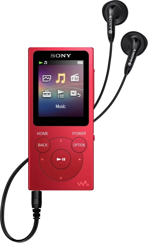 MP4 prehrávač Sony NW-E394L, červená