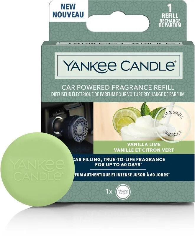 Vôňa do auta YANKEE CANDLE Vanilla Lime Car Powered náhradná náplň 20 g