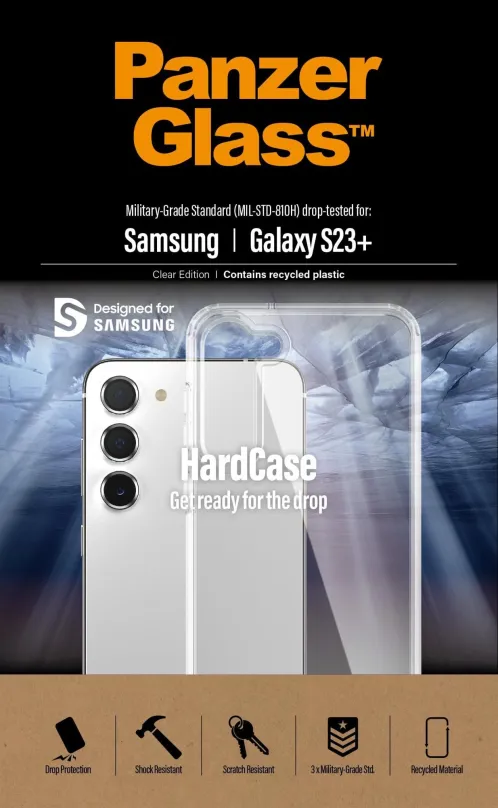 Kryt na mobil PanzerGlass HardCase Samsung Galaxy S23+, pre Samsung Galaxy S23+, materiál