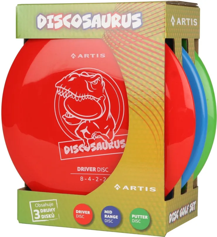 Discgolf sada Artis Discosaurus Set, tri rôzne disky na discgolf