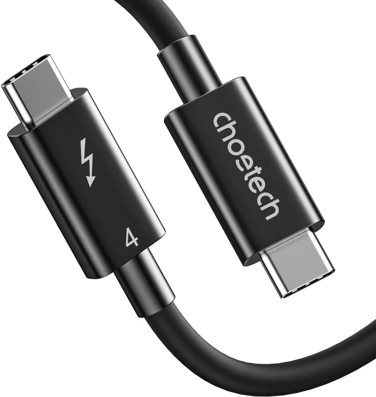 Dátový kábel ChoeTech Thunderbolt 4 USB-C 40Gbps Cable 0.8m Black