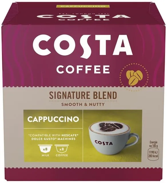 Kávové kapsule Costa Coffee Signature Blend Cappuccino 8 porcií - kompatibilné s kávovarmi Nescafé® Dolce Gusto
