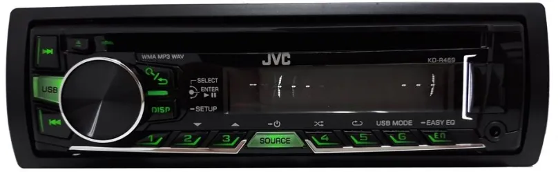 Autorádio JVC KD R469, s CD mechanikou, výkon zosilňovača 4×50 W, veľkosť 1 DIN, podsviete