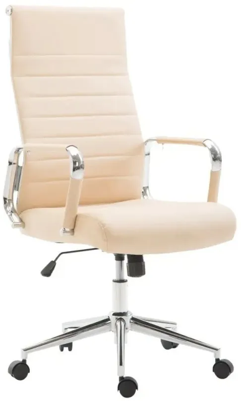 Kancelárska stolička BHM GERMANY Kolumbus, syntetická koža, krémová