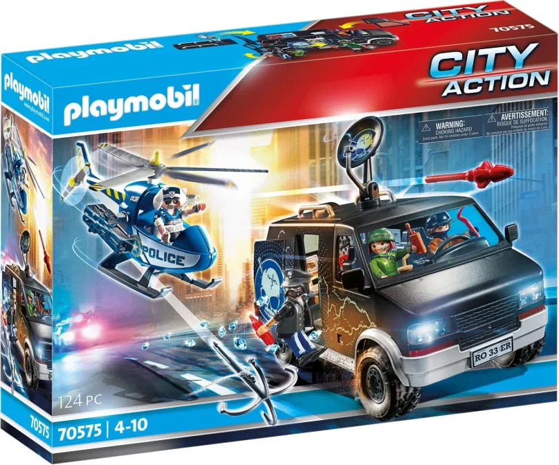 Stavebnica Playmobil Policajná helikoptéra: Prenasledovanie vozidla