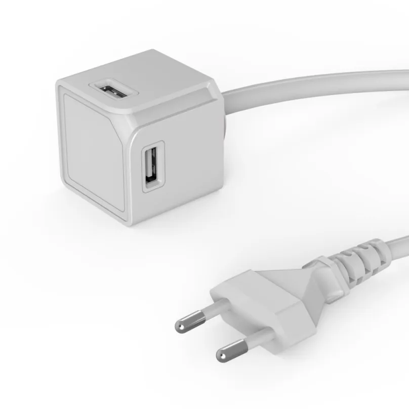 Zásuvka PowerCube USBcube Extended 4xUSB-A White, USBcube - ľahký kompaktný pomocník so 4