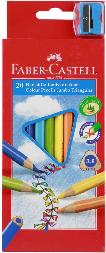 Pastelky FABER-CASTELL Jumbo, 20 farieb
