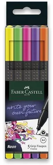 Popisovač FABER-CASTELL Grip Neon, 5 farieb