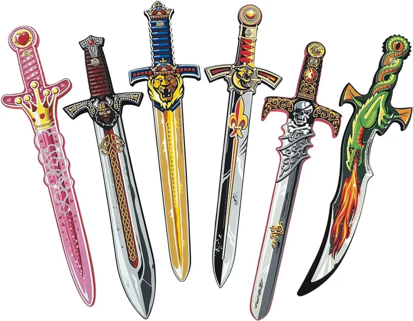Meč Liontouch Set mečov (šesť typov) - Fantasy, Kráľ, Princ, Princezná, Pirát a Viking