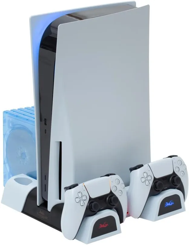 Stojan na hernú konzolu Froggiex FX-P5-C3-W PS5 Multifunctional Cooling Stand + Headset holder