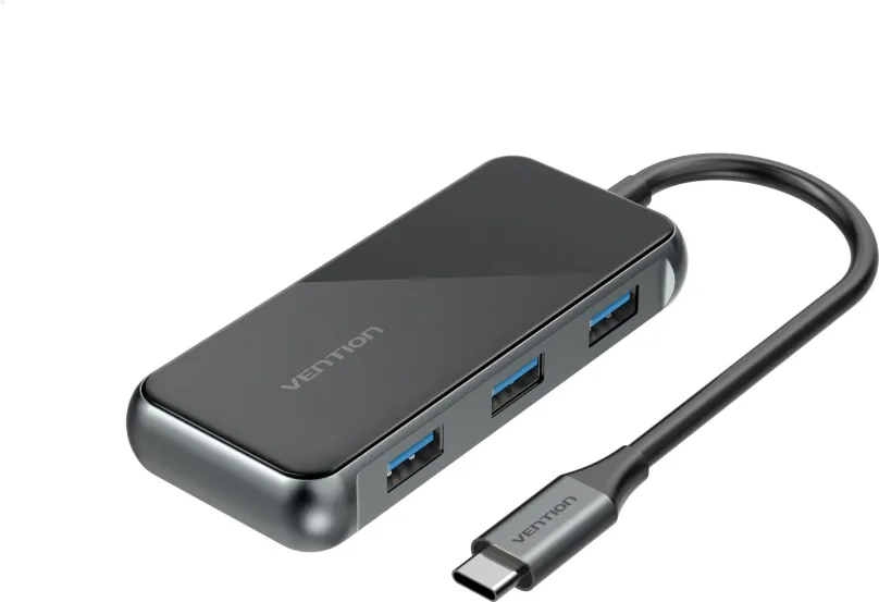 Replikátor portov Vention 5-in-1 USB-C to HDMI/3x USB3.0/PD Docking Station 0.15M Gray Mirrored Surface Type