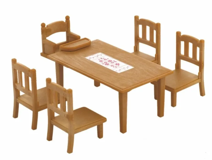 Doplnky k figúrkam Sylvanian Families Nábytok – jedálenský stôl so stoličkami