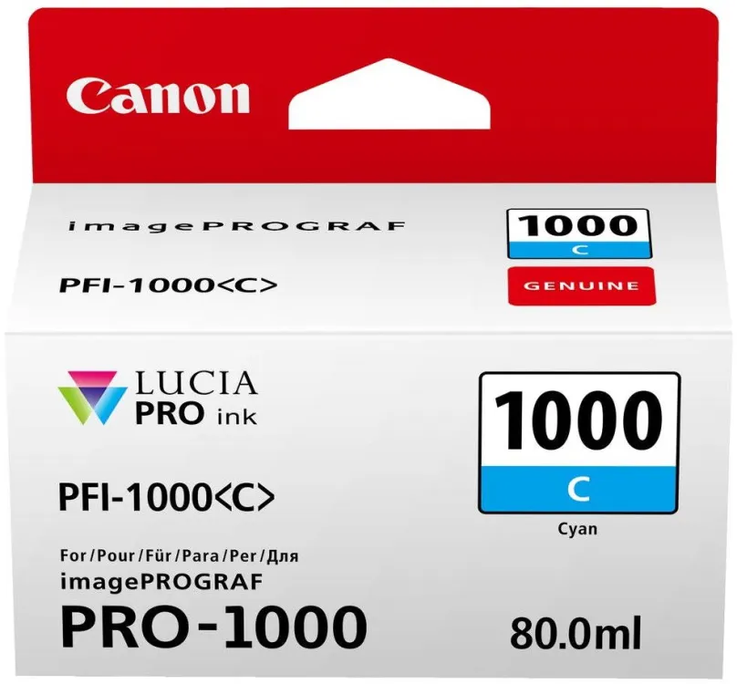 Cartridge Canon PFI-1000C azúrová