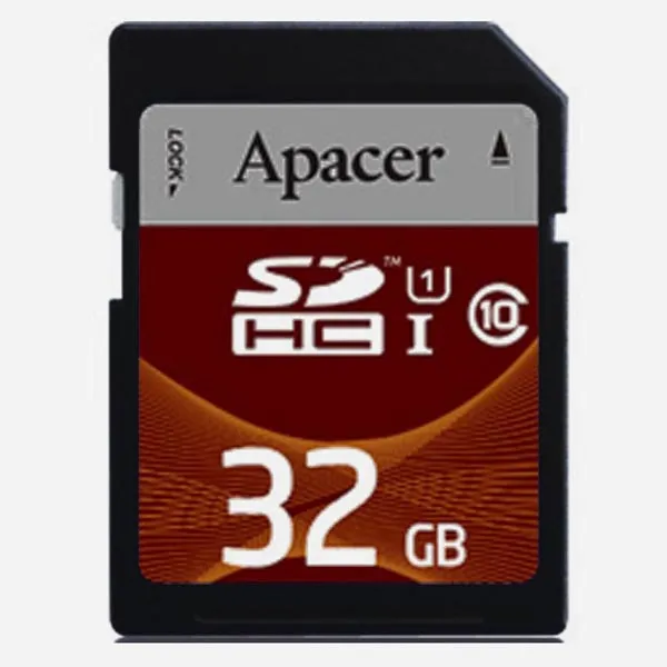 Apacer pamäťová karta Secure Digital Card, 32GB, SDHC, AP32GSDHC10U1-R, UHS-I U1 (Class 10)
