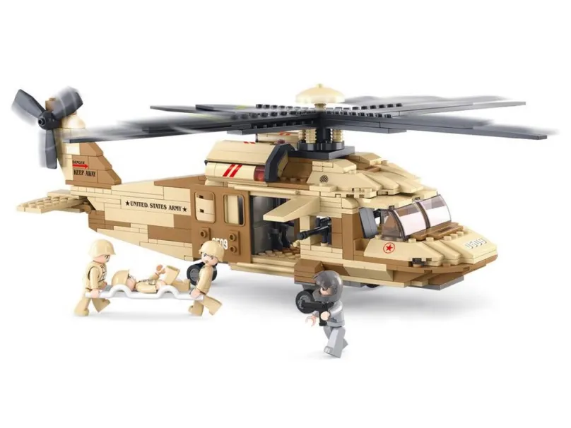 Sluban stavebnice Podporná Helikoptéra, 439 dielikov (kompatibilný s LEGO)