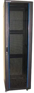 XtendLan 47U/800x800 stojanový, čierny, sklenené dvere, perforovaný chrbát