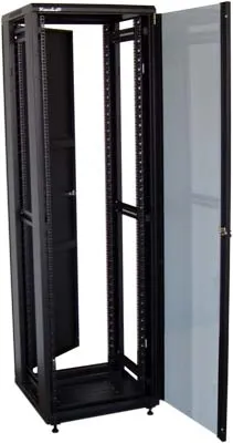 XtendLan 32U/800x800 stojanový, čierny, sklenené dvere, plný chrbát