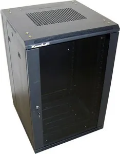 XtendLan 32U/600x800 stojanový, čierny, sklenené dvere, plný chrbát