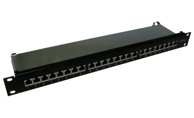 XtendLan Patch panel 19", 24 portov CAT6A, tienený, celokovový kryt