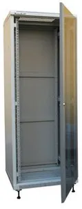 XtendLan 42U/600x800 stojanový, šedý, sklenené dvere, plný chrbát