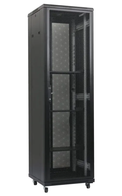 XtendLan 47U/800x1000 stojanový, čierny, perforované dvere a chrbát