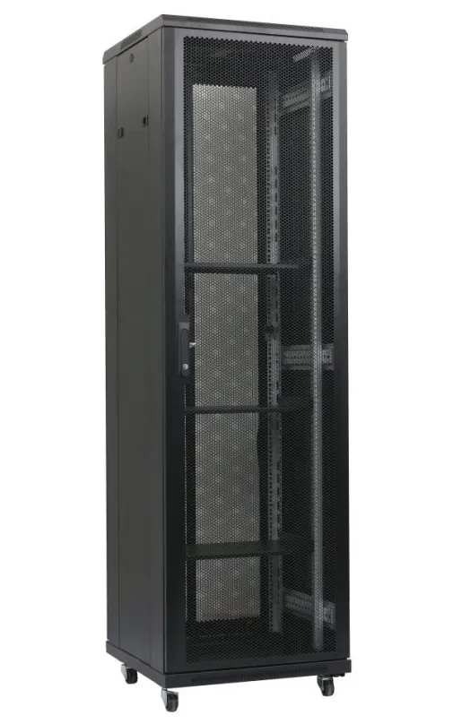 XtendLan 47U/600x1000 stojanový, čierny, perforované dvere a chrbát