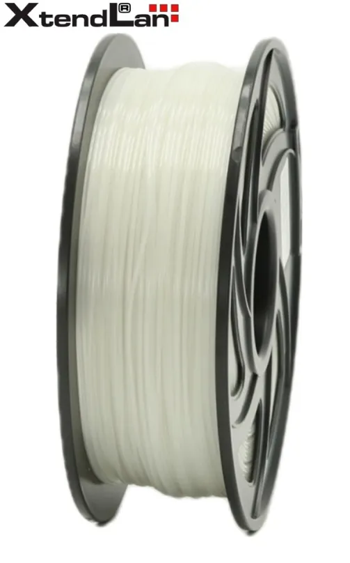 XtendLAN PLA filament 1,75mm priehľadný biely/natural 1kg